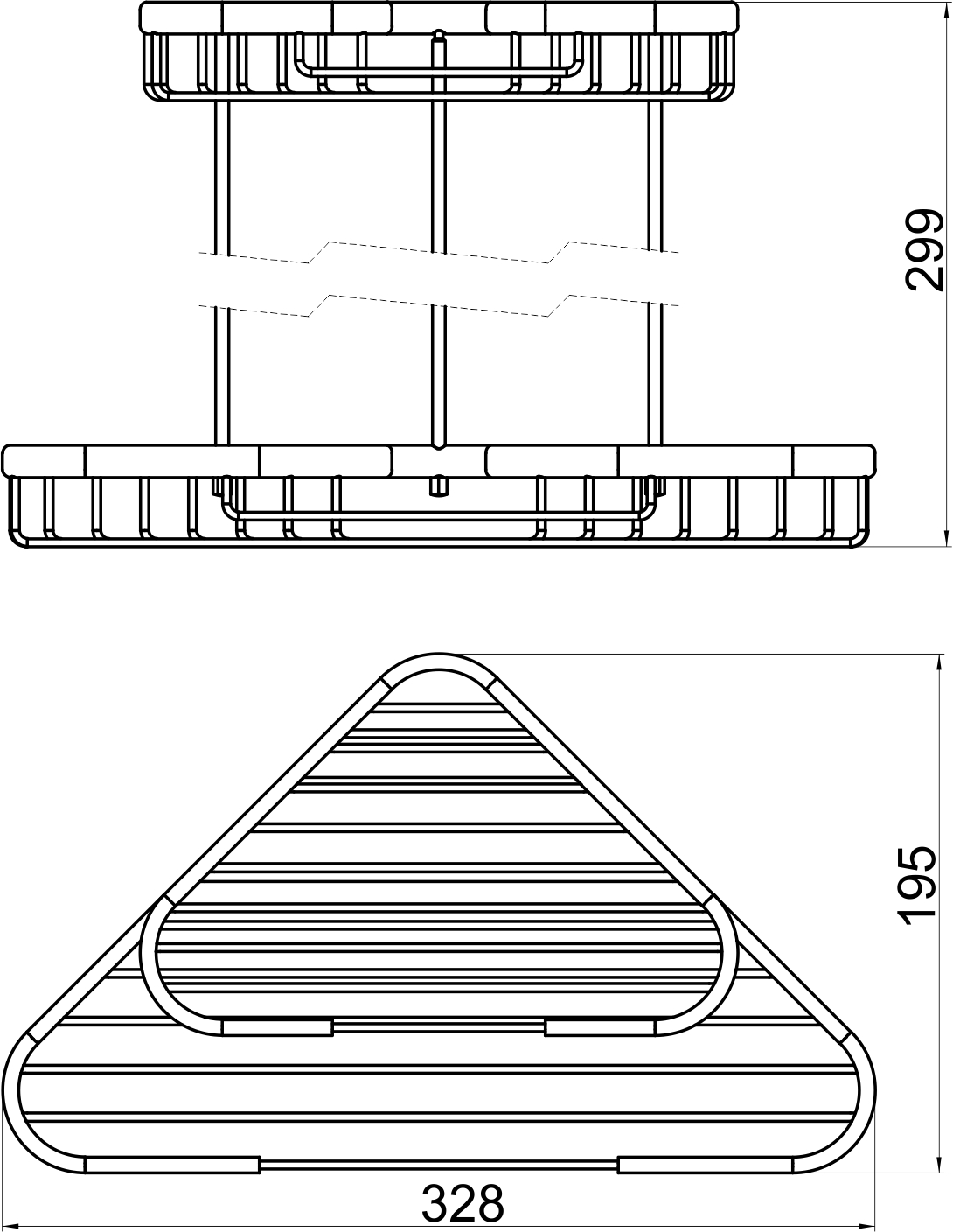Двойная полка-решетка Novaservis Metalia Wire programme 6072.0 хром 60720 - Вид №1