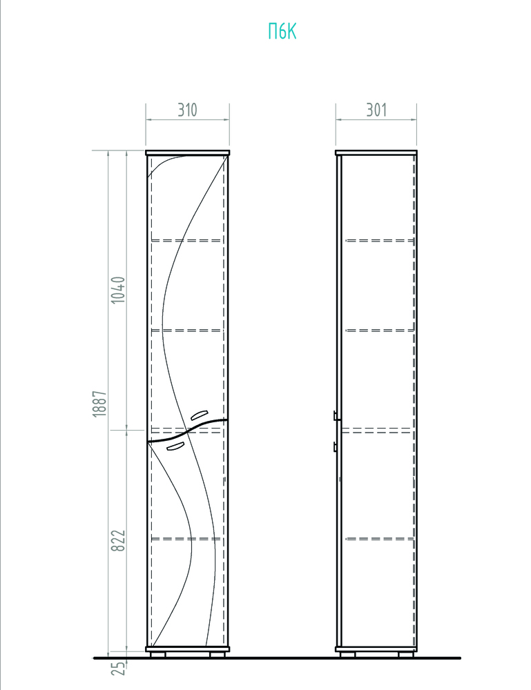 Пенал Faina300⨉300⨉1900 мм белый Santreyd sun-id-664528 - Вид №4