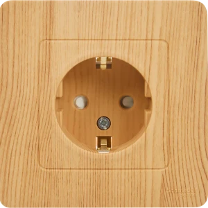 Розетка Systeme Electric Blanca ясень с защитными шторками 84500173