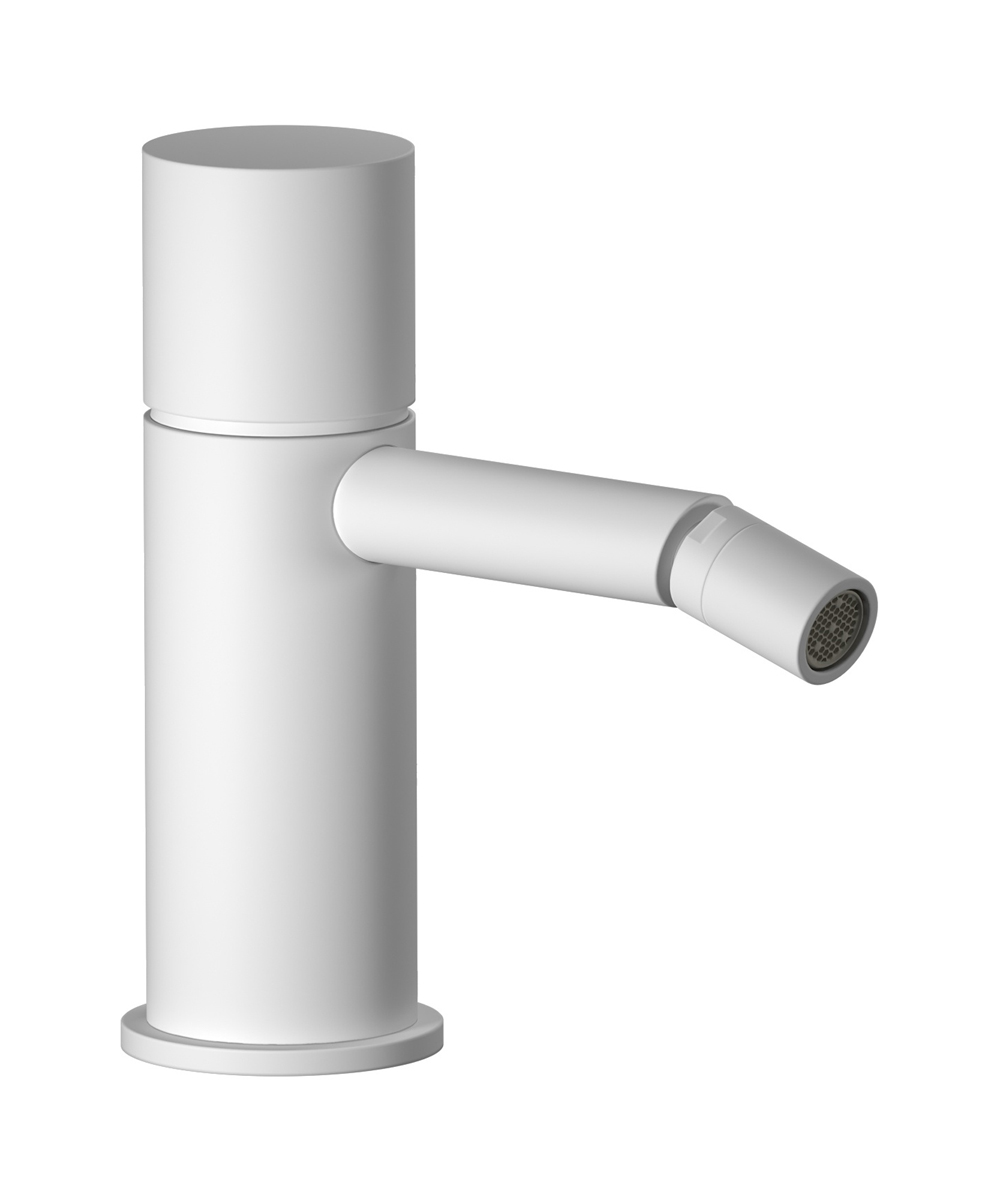 Смеситель для биде на 1 отверстие в комплекте с донным клапаном. WE ARE IB rr220bo Matt White Brera