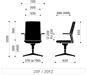 profim Стул для конференций с 4-мя спицами и подлокотниками Myturn sun-id-1392685 - Вид №7