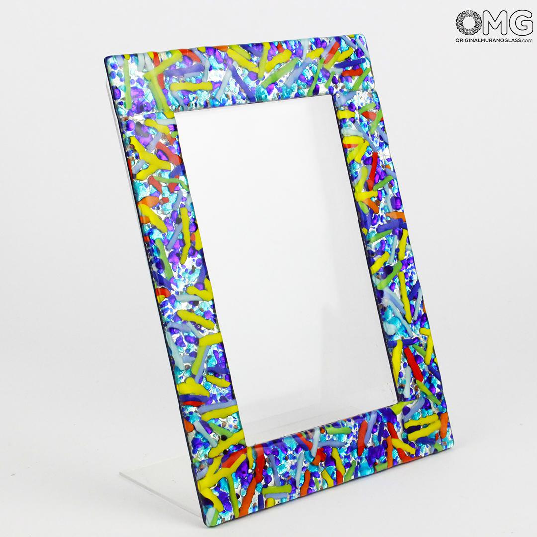 1801 ORIGINALMURANOGLASS Фоторамка Небесная Фантазия миллефиори - муранское стекло  см  - Вид №1