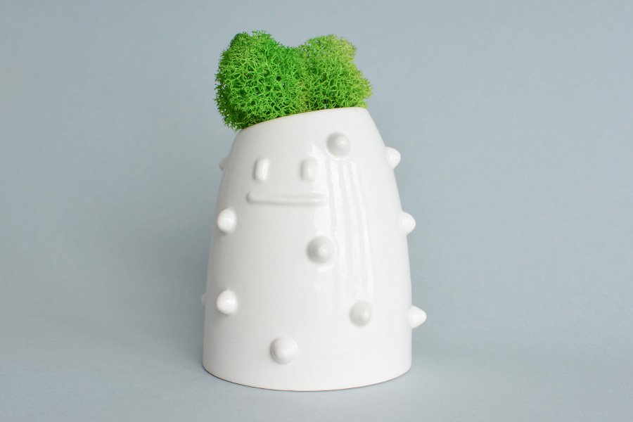 Ваза керамическая 11 см белая "Eco Шип" ЭКОЧЕЛОВЕКИ - 00-3871321 Белый  - Вид №4