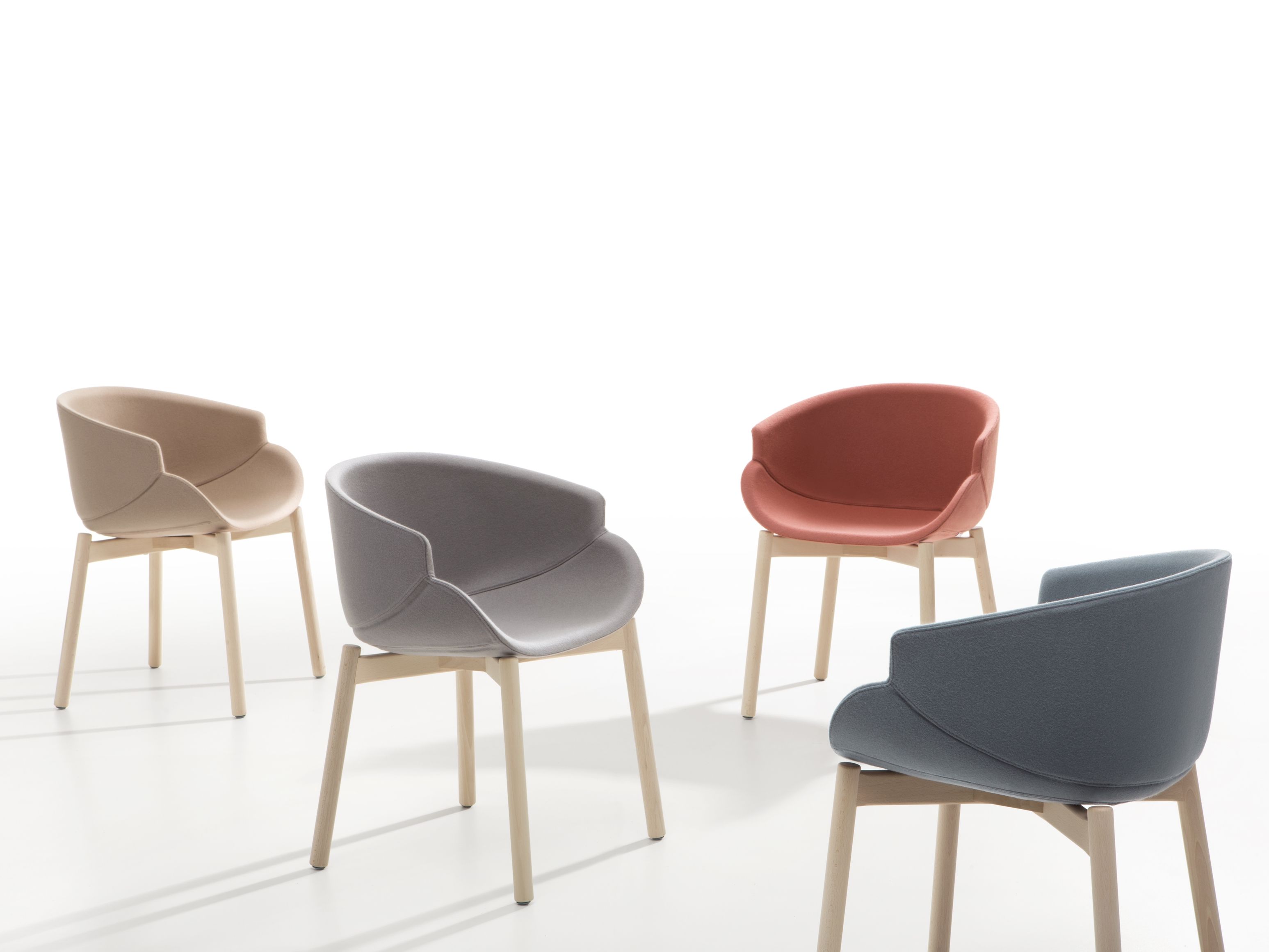 Мягкий тканевый стул с подлокотниками B-LINE BIX ARCH-00114791 - Вид №1