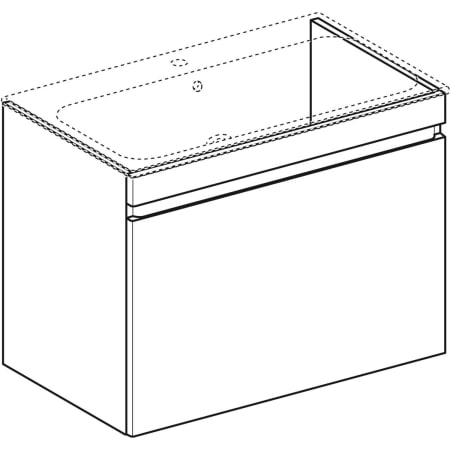 869563000 Шкафчик для встраиваемой раковины Geberit Renova Plan, с одним выдвижным и одним внутренним выдвижным ящиком Geberit  - Вид №1