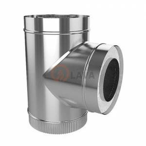 Сэндвич-тройник LAVA 150/220, угол 90*, нерж. 439 (0,5)/оцин. (0,5)