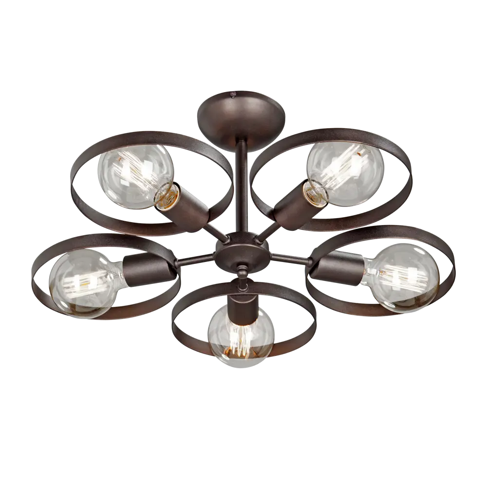 Люстра потолочная Vitaluce Софито 5 ламп 15м² E27 цвет коричневый STLM-2184329 - Вид №2