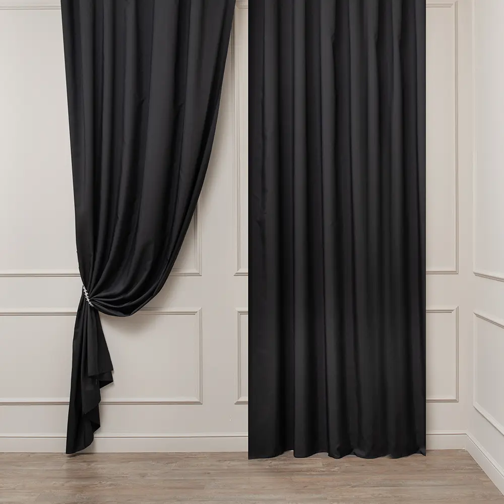 Ткань 1 м/п Fodera сатен 300 цвет черный TEX REPUBLIC STLM-2184843 - Вид №1