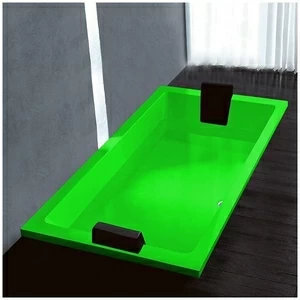 Ванна Gruppo treesse Quadra 181 V0710-DX-ZE зелёная прямоугольная встроенная правая