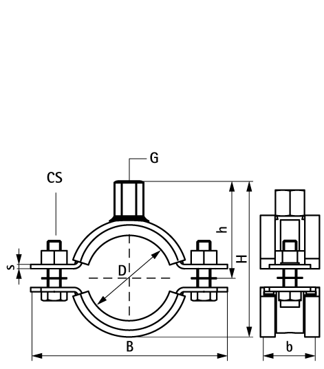 33177085 Stainless Steel Heavy Duty Clamp with Lining (M12, M16) walraven  - Вид №1