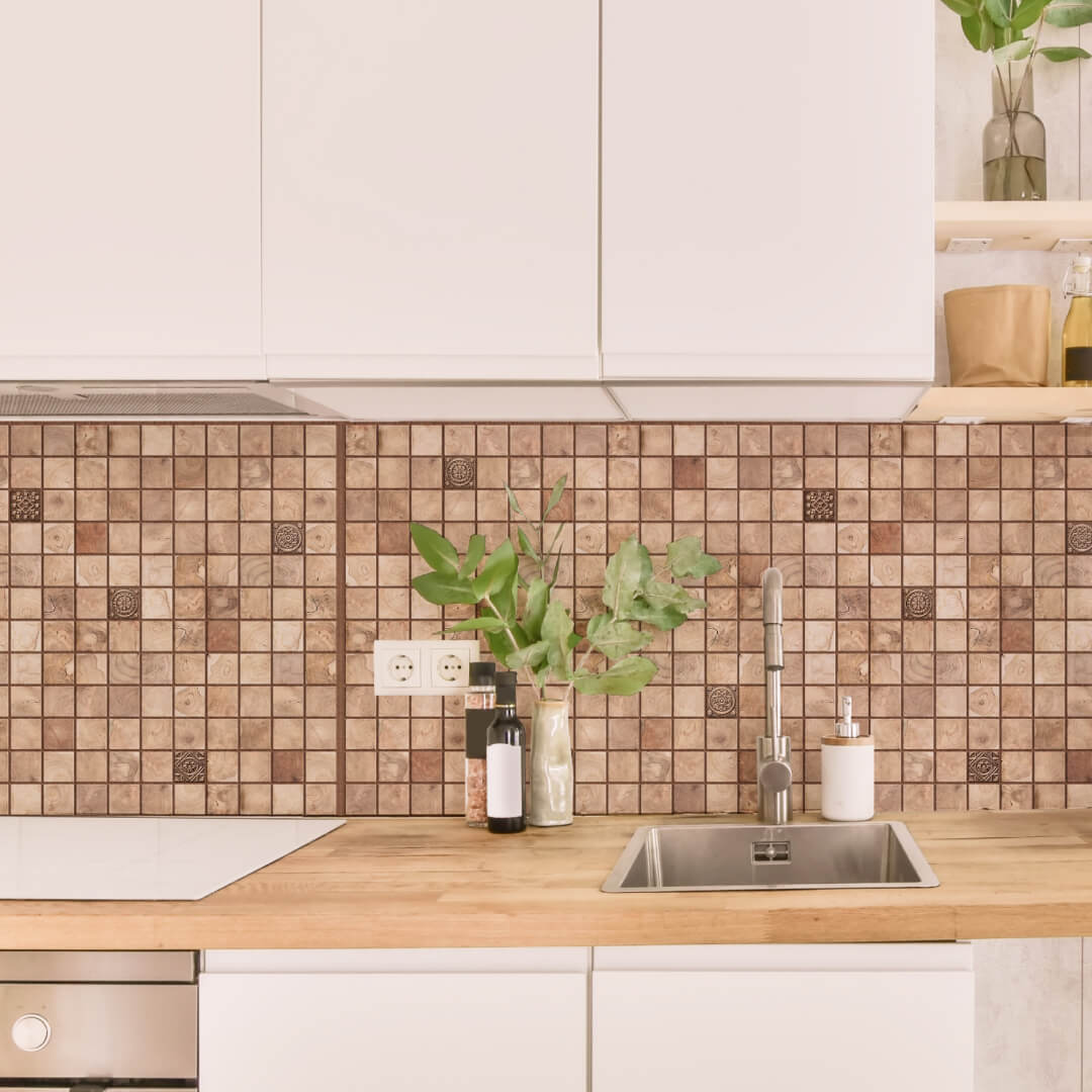 Панель ПВХ 0,3 мозаика Микс орех STELLA STSR-768 - Вид №1