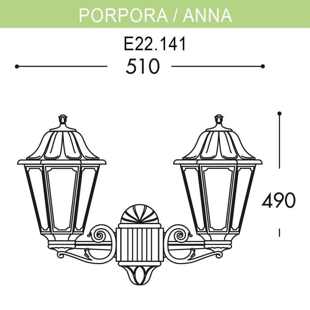 Уличный настенный светильник Fumagalli Porpora/Anna E22.141.000.WYF1R FUMAGALLI ПОД СТАРИНУ, ФОНАРЬ 271817 Белый  - Вид №1