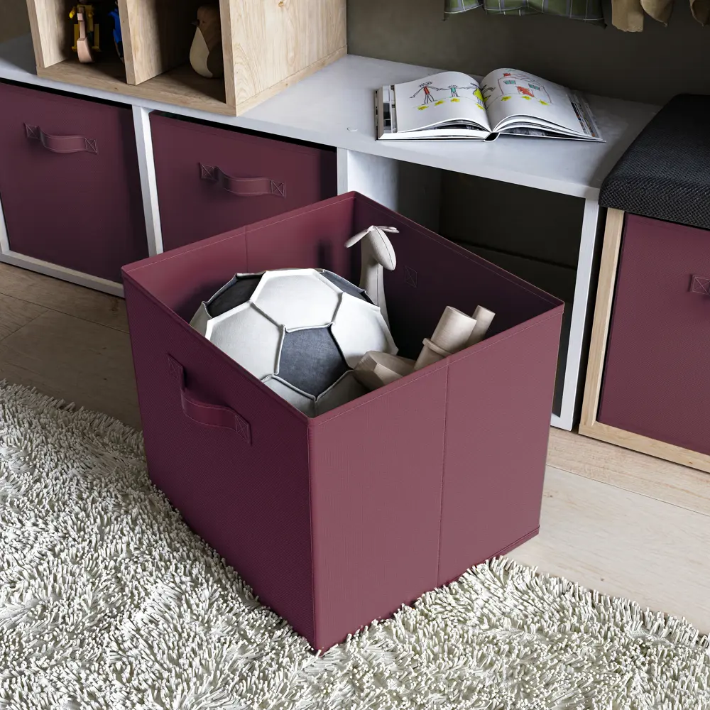 Короб Spaceo Berry 31x31x31 см 29.7 л полиэстер цвет черничный Kub STLM-2209874