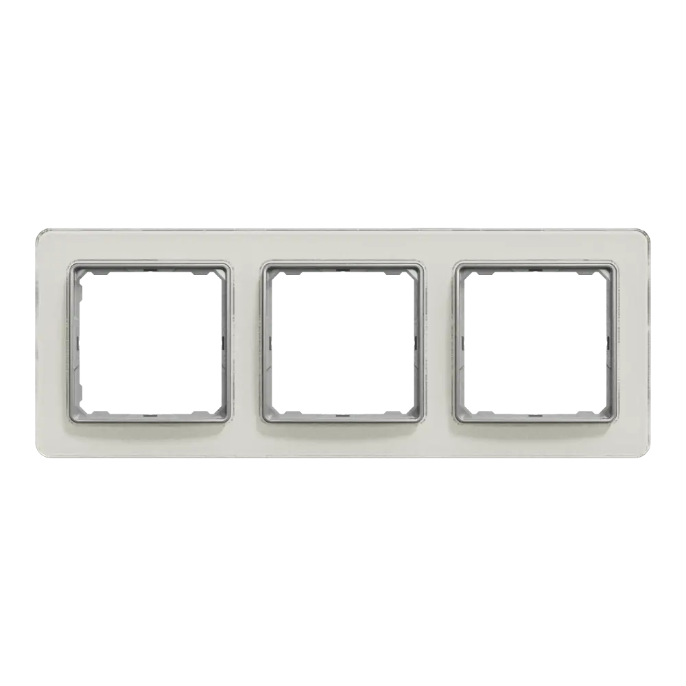 Рамка для розеток и выключателей Systeme Electric Sedna Design 3 поста, цвет белое стекло STLM-2166789