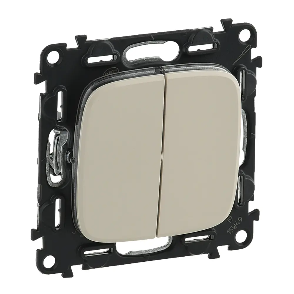 Выключатель встраиваемый Valena ALLURE 2 клавиши 10А 250В с лицевой панелью цвет слоновая кость legrand VALENA LIFE/ALLURE STLM-2035976 - Вид №1