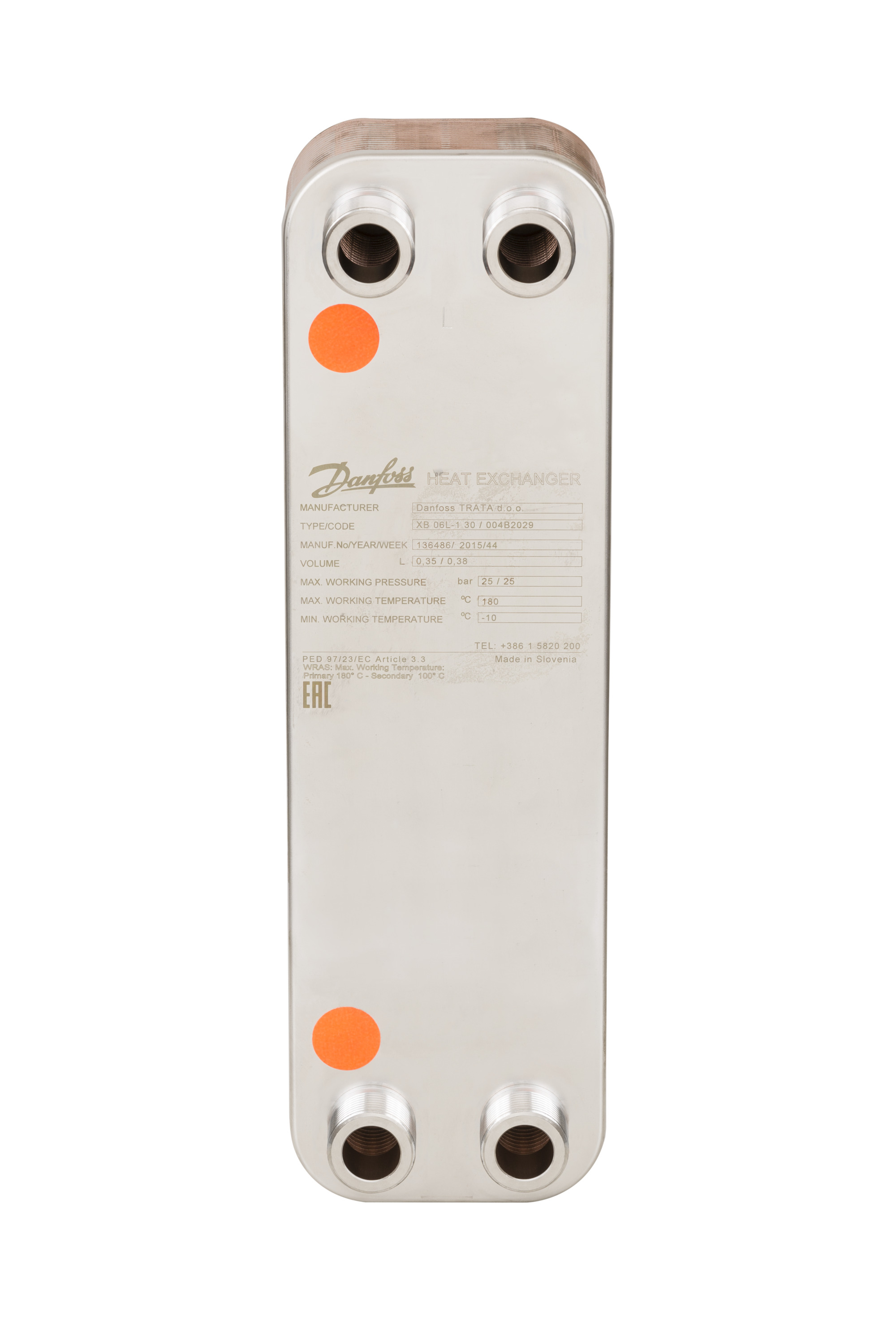 Danfoss Паяный пластинчатый теплообменник серии XB06 XB 06H-1 16 паяный пластинчатый теплообм 004B2038  - Вид №5