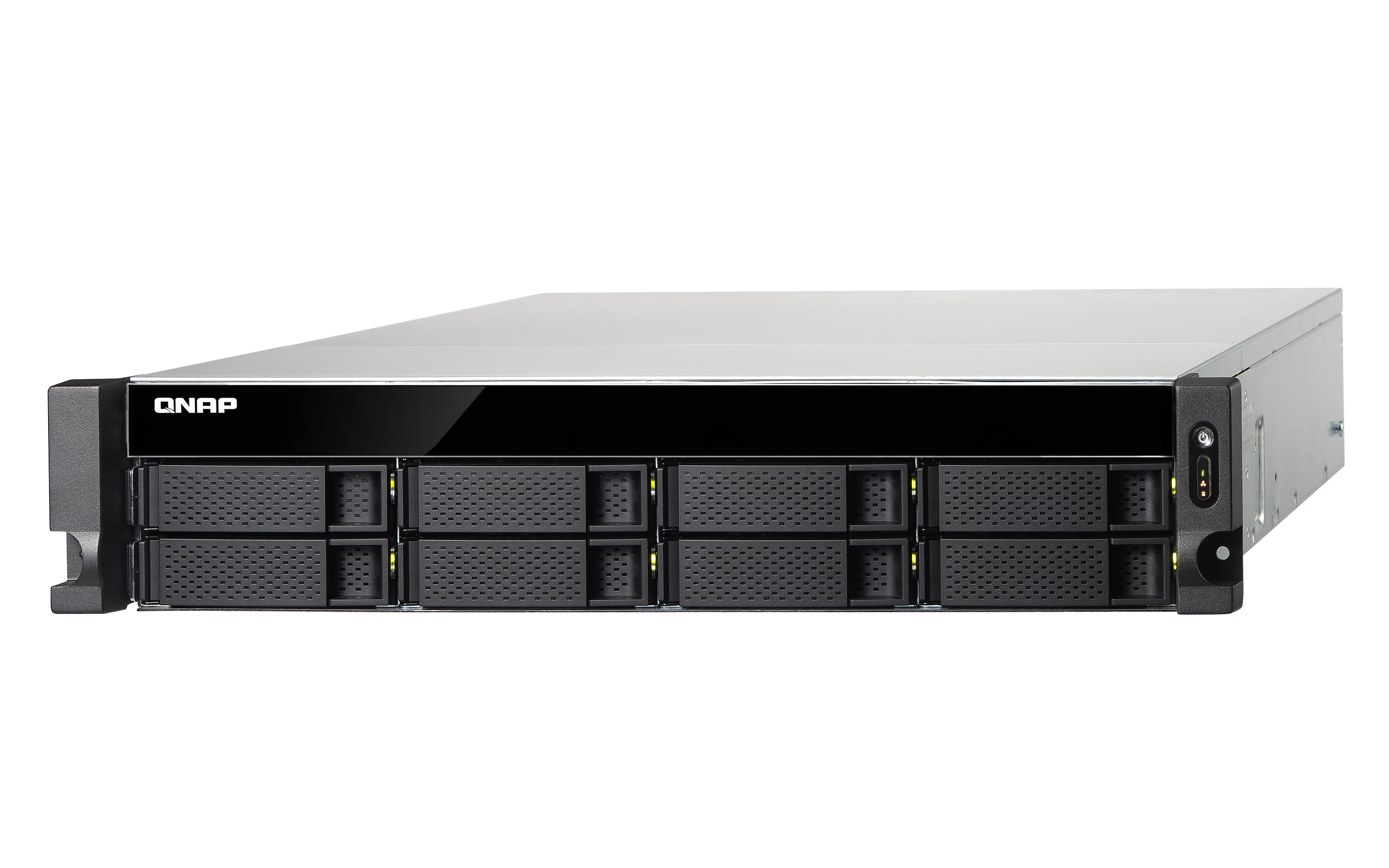 TS-863XU-RP-4G Smb nas, 8-tray w/o hdd, quad-core 64-bit amd 2.0ghz, 4gb ddr3l (1x4gb ) up to 16gb (2x8gb ),1x 10g lan rj45, 4x1gbe lan, 2u rackmount, 2x250w psu. w/o rail kit rail-b02 QNAP Santreyd  - Вид №3