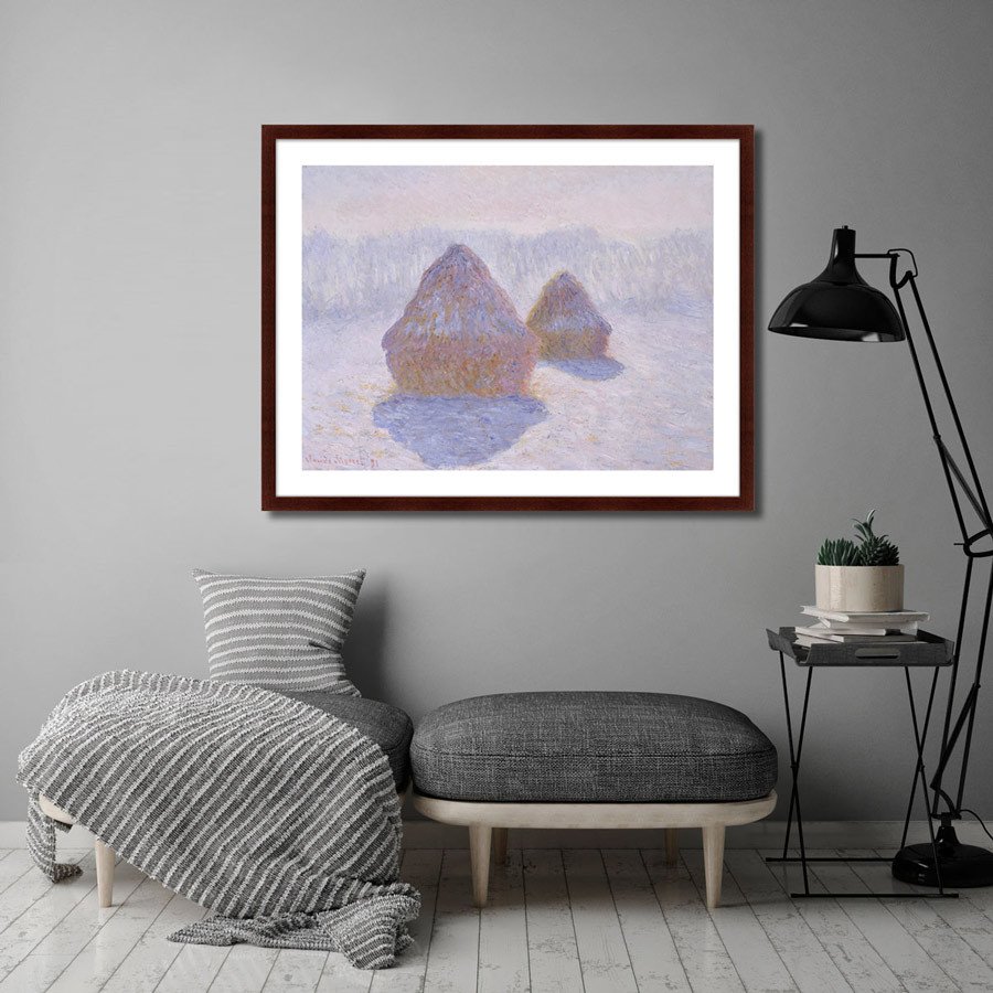 Картина: Haystacks (Effect of Snow and Sun), 1891г. КАРТИНЫ В КВАРТИРУ  264161 Разноцветный  - Вид №2