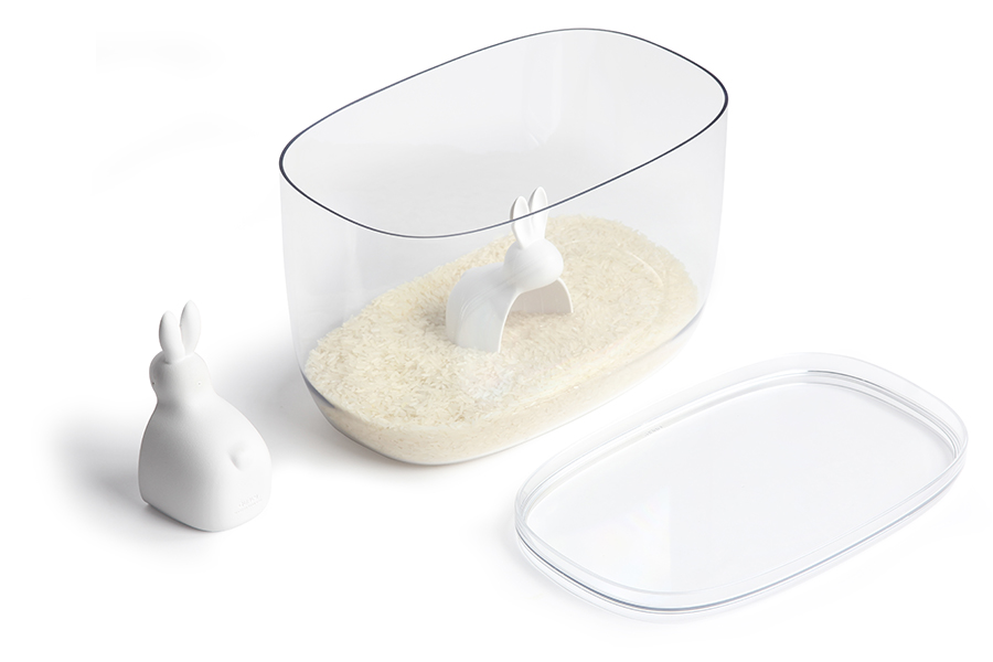 Банка с крышкой и мерной ложкой 7 л прозрачная Bella Bunny QUALY  00-3872329 Белый;прозрачный  - Вид №7