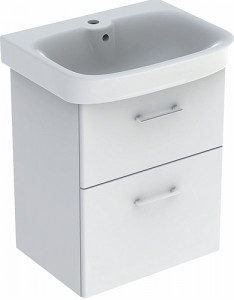 9616521001 Комплект умывальника IDO Glow Square с основанием для умывальника, с двумя ящиками, W = 560 мм, W1 = 560 мм, T = 372, белый