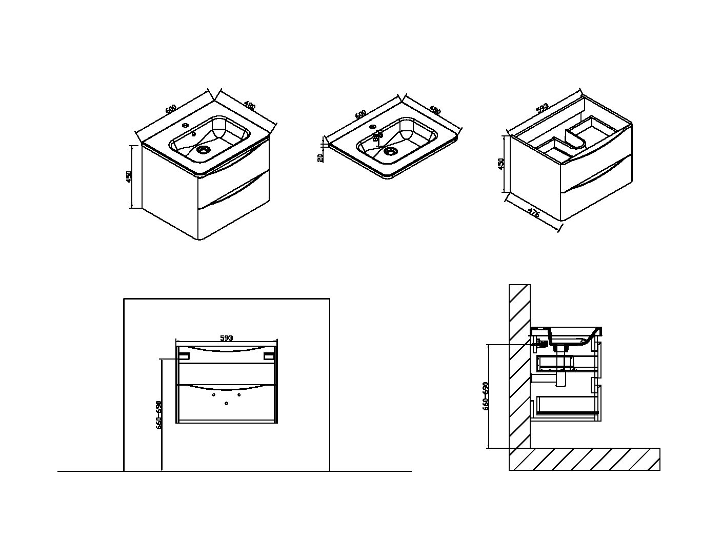 VMC-1R600LW База под раковину Vincea Roberta Santreyd - Вид №3