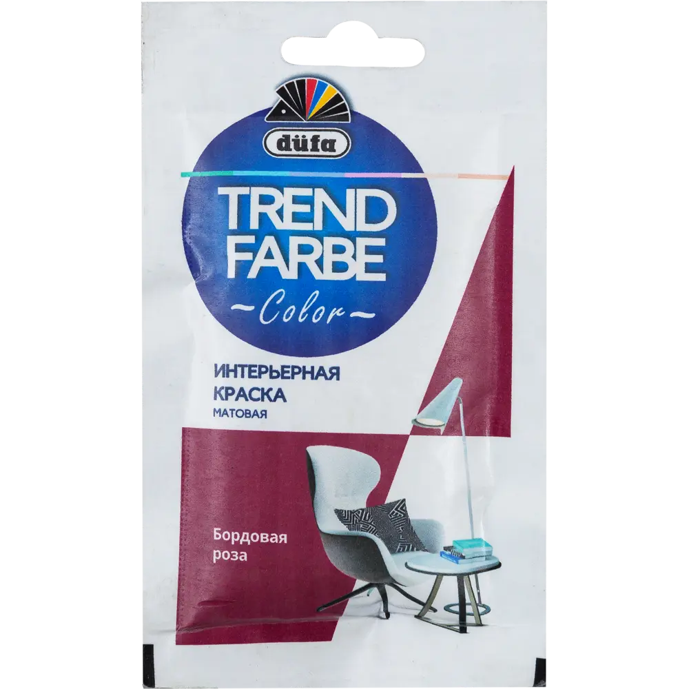 Краска для стен и потолков Trend Farbe цвет Бородовая роза 50 мл Dufa STLM-2185551