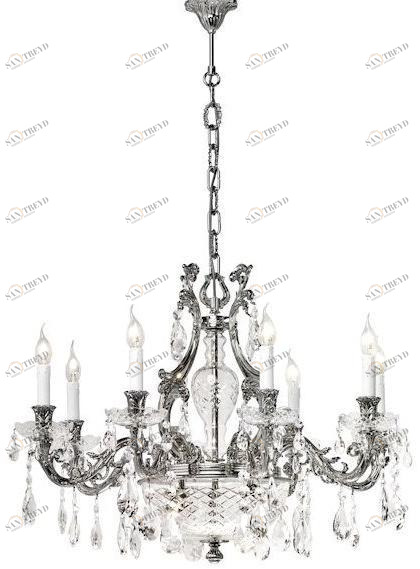 Possoni Illuminazione Люстра из полированного никеля с кристаллами schoeler Grace 1663/8+2-sh/g