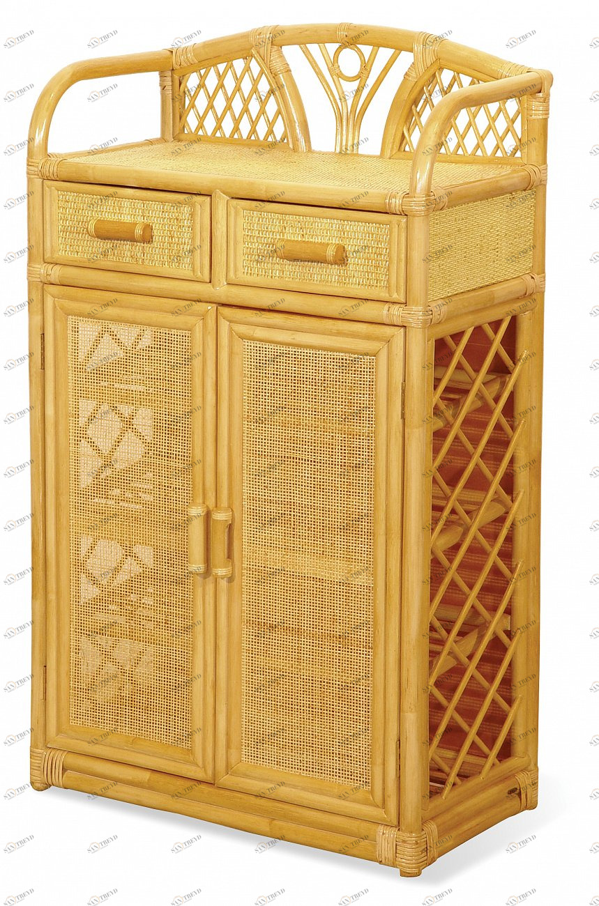 Шкаф для обуви 114х68 см мед Calamus Rotan VINOTTI  00-3885451 Желтый 