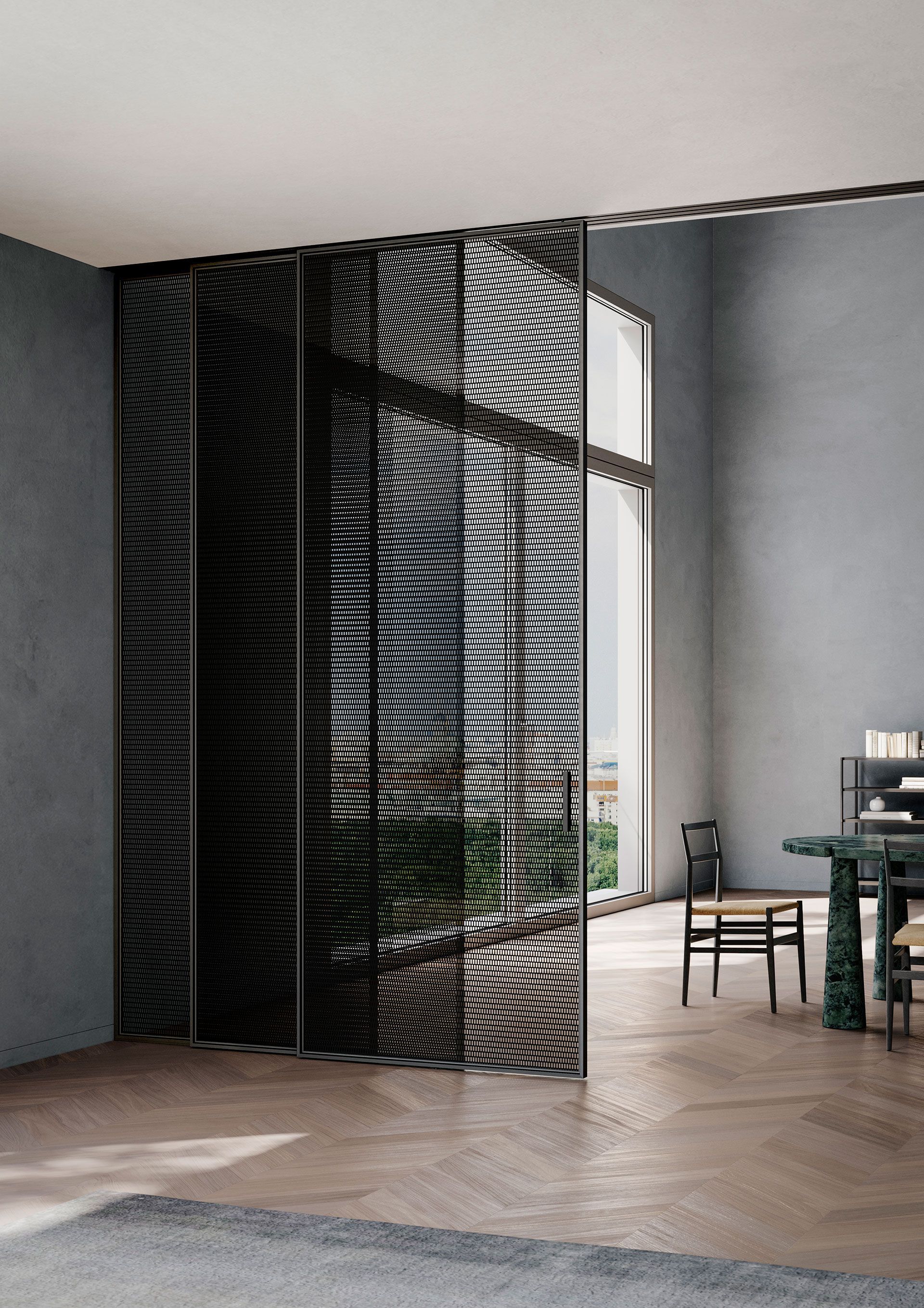 Стеклянная дверь Lualdi раздвижные и поворотные стеклянные системы ARCH-00112202 - Вид №1