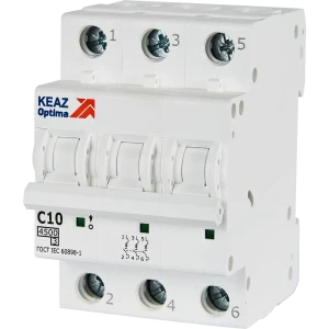 Автоматический выключатель КЭАЗ Opti Din BM63 3P 10А для надежной защиты электросети 89206648