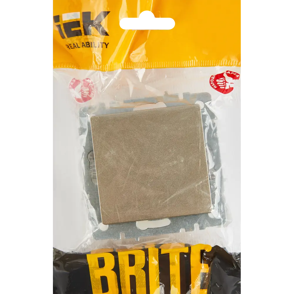 Выключатель проходной встраиваемый IEK Brite 1 клавиша цвет шампань 87761751 STLM-2192587 - Вид №4