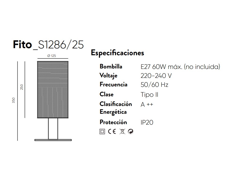 092098 Настольная лампа латунь - черный Aromas del Campo Fito 