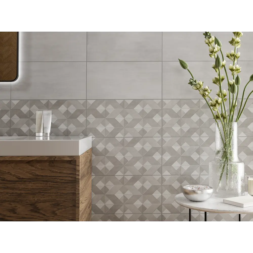 Плитка настенная Mersey Travertine A0554H24108 20x40 см 1.6 м² матовая цвет серый Santreyd STLM-2075822 - Вид №6