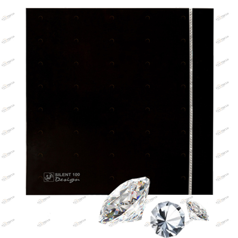 Накладной вентилятор Soler Palau SILENT-100 CZ BLACK DESIGN SWAROVSKI 5210625400