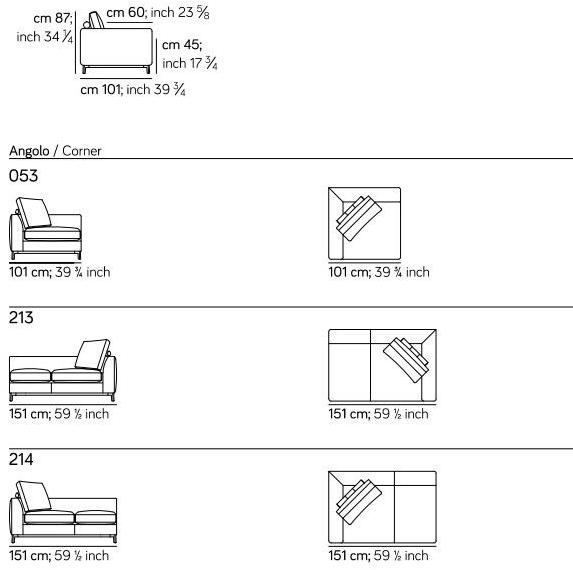 AMURA 5-местный угловой диван в коже Dorsey Am023.022+051 - Вид №9