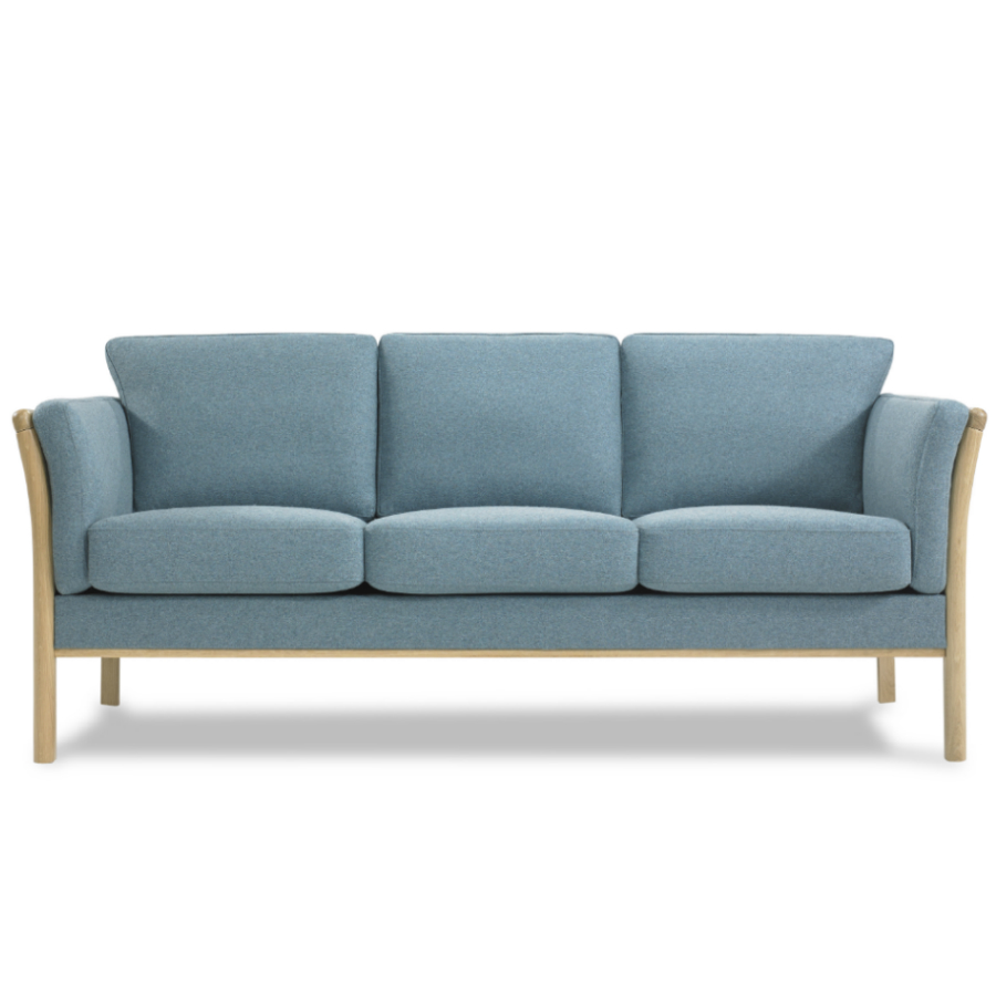 Диван трехместный Aya, цельный лакированный дуб, сине-зеленый Kragelund 12903202520 - Вид №4
