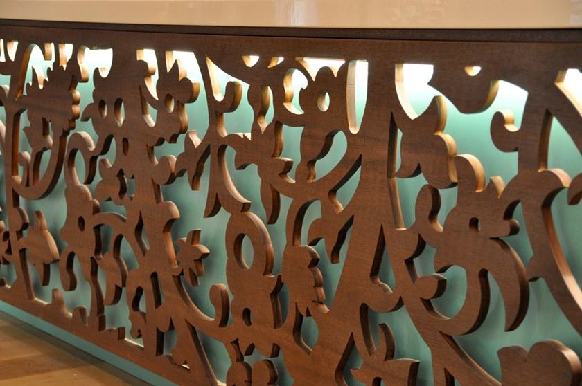 Arnaboldi Interiors Деревянная стойка администратора с подсветкой sun-id-1421474 - Вид №2