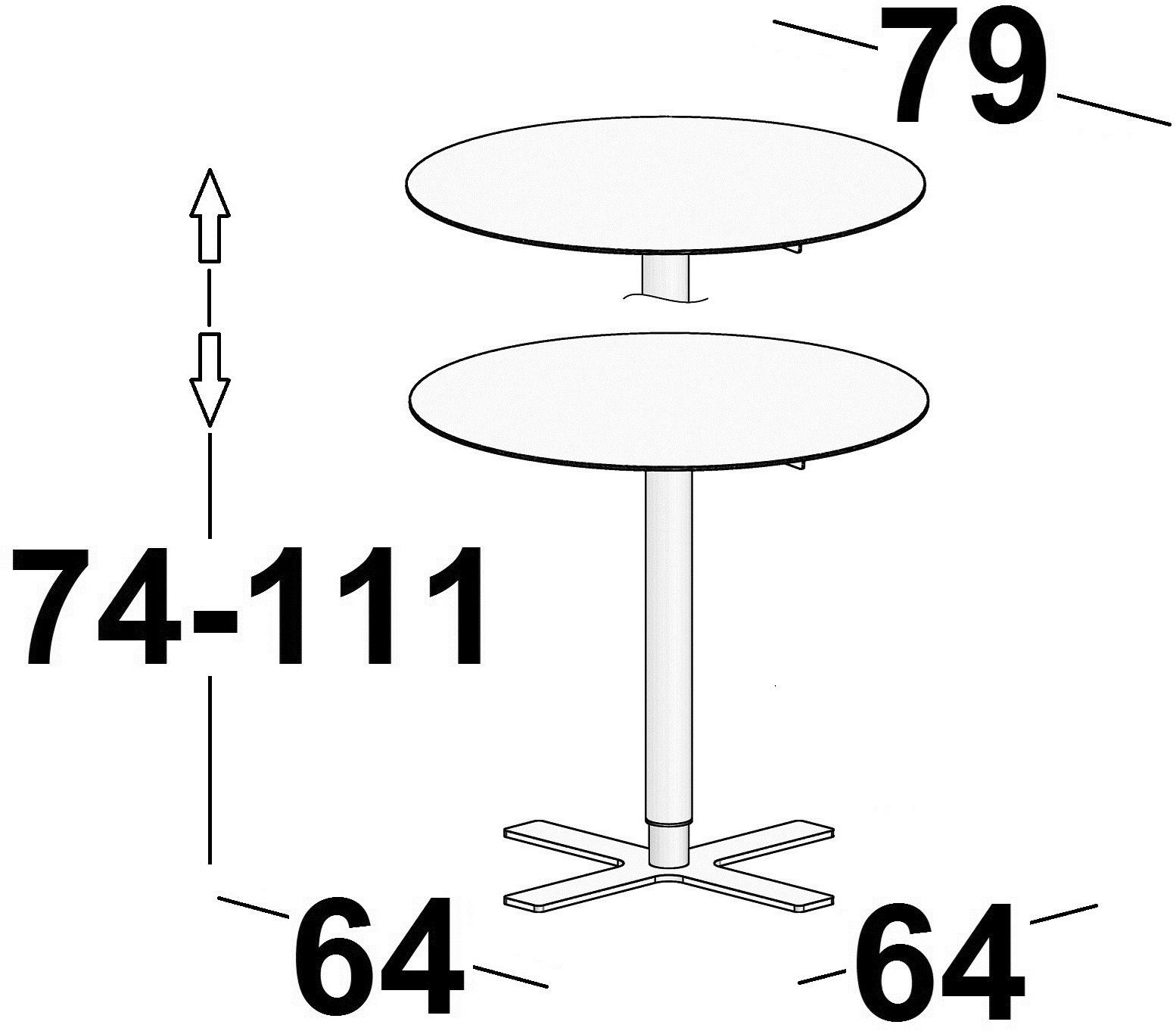 Luxy Круглый стол с регулируемой высотой с основанием 4 звезды Incollection sun-id-1437646 - Вид №2