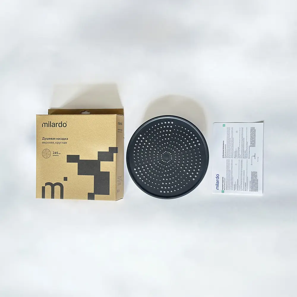 Лейка для верхнего душа Milardo Dale DAL25B0M64 круглая цвет черный матовый STLM-2060088 - Вид №2