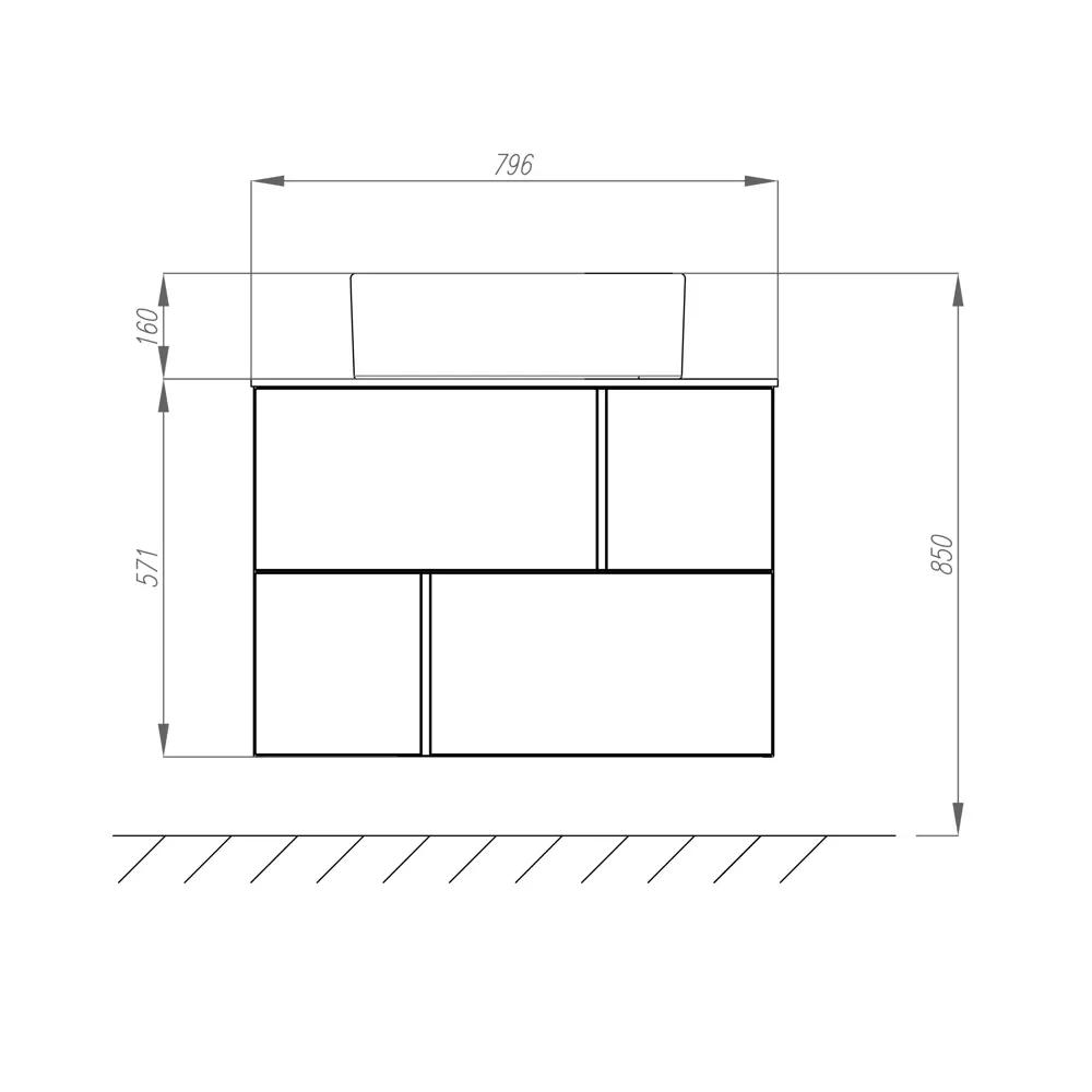 Тумба под раковину подвесная Roca Pilar 80 см цвет белый STLM-2017371 - Вид №9