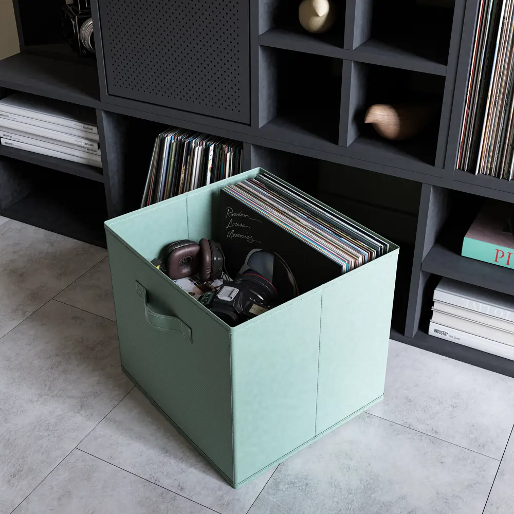 Короб-органайзер KONSENSA 31x31x31 см полиэстер цвет голубой Kub STLM-2202861 - Вид №1