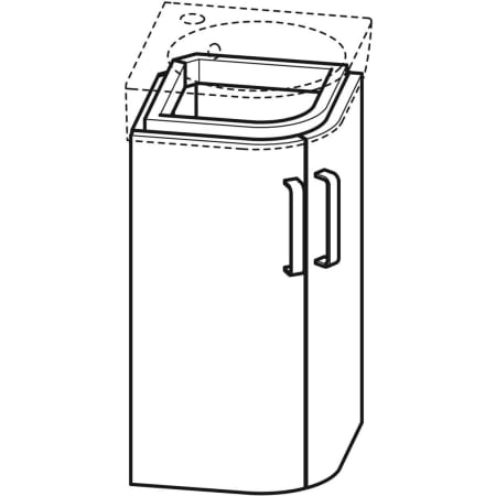 862133000 Шкафчик для угловой раковины Geberit Renova Compact, с двумя дверями Geberit  - Вид №1