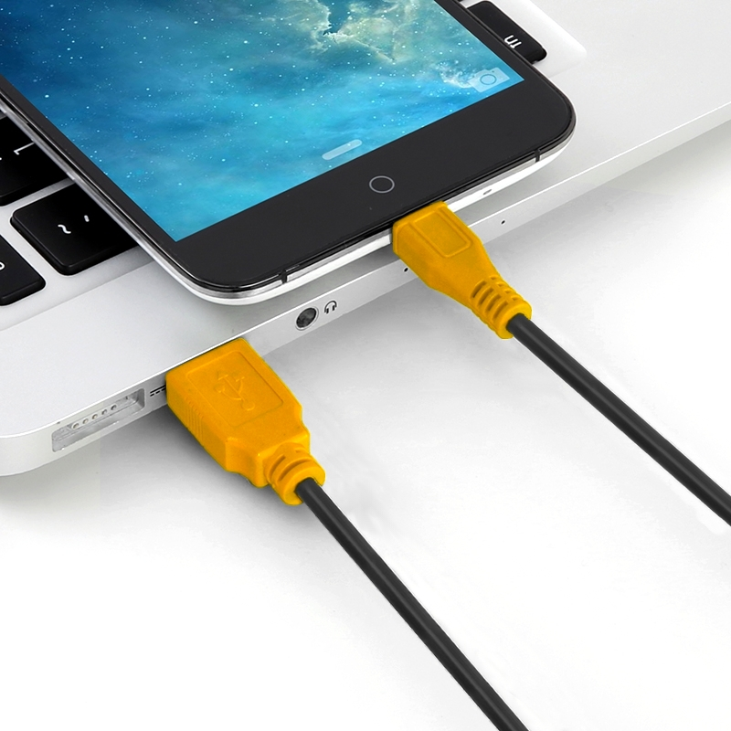 GCR-UA3MCB1-BB2S-0.5m кабель 0.5m usb 2.0, am/microb 5pin, черный, желтые коннекторы, 28/28 awg, экран, армированный, морозостойкий, Greenconnect Santreyd  - Вид №4