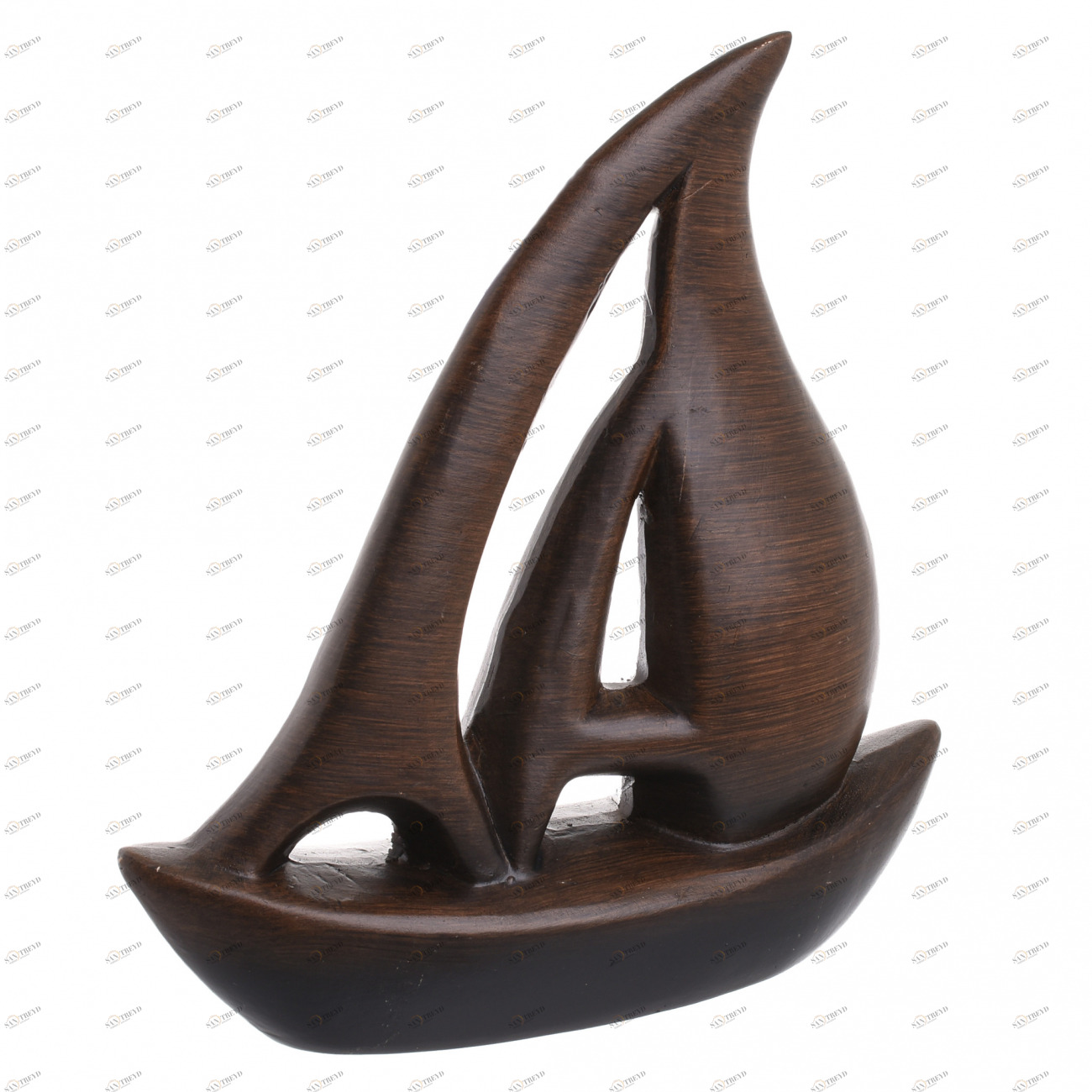 Статуэтка коричневая "Лодка" TO4ROOMS  213257 Коричневый 