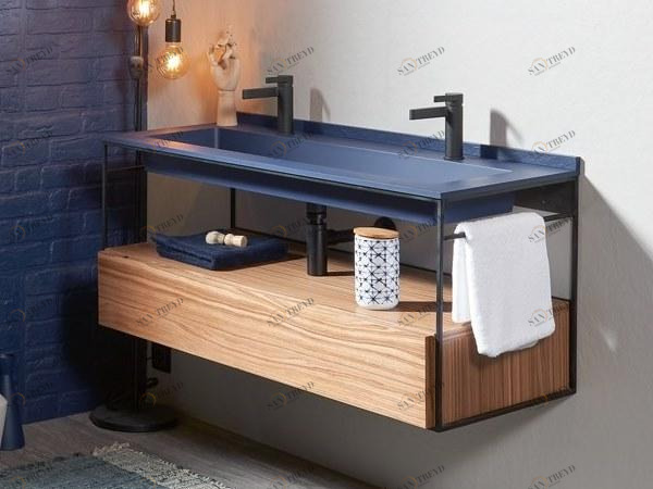 Acquabella Подвесная тумба под умывальник из акрона © и дерева Integra sun-id-1475673