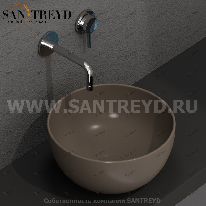 B6T30CS Накладная раковина на столешницу  круглая Ceramica Globo T-EDGE