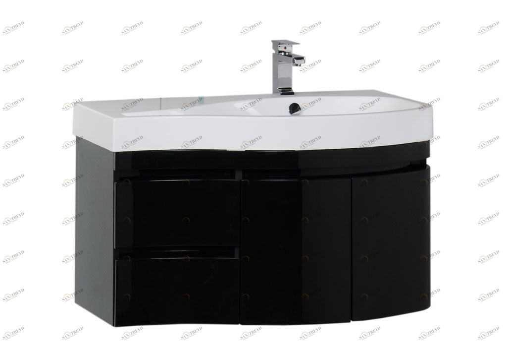 Тумба под раковину Aquanet Сопрано 95 R черный (2 дверцы 2 ящика) sun-id-271861