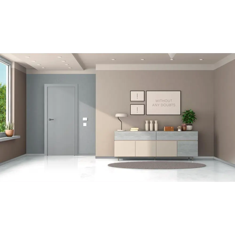Дверь межкомнатная глухая Лацио 2 90x200 см эмаль серый без замка, без петель 85324569 STLM-2085307 BELWOODDOORS  - Вид №1