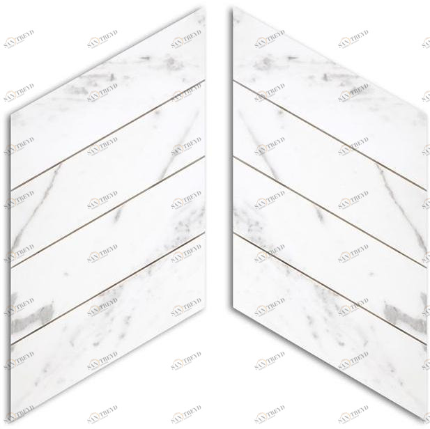 Ideamarmo Мраморная мозаика Calacatta Chevron class Chv 704