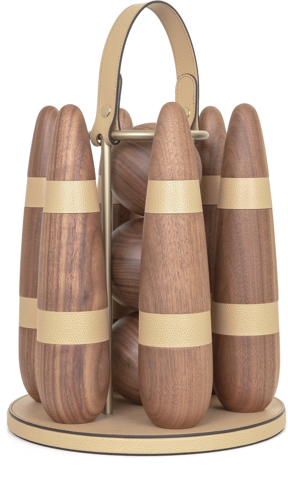 Набор для боулинга - Ø 22XH35 см / зернистая кожа_lemon